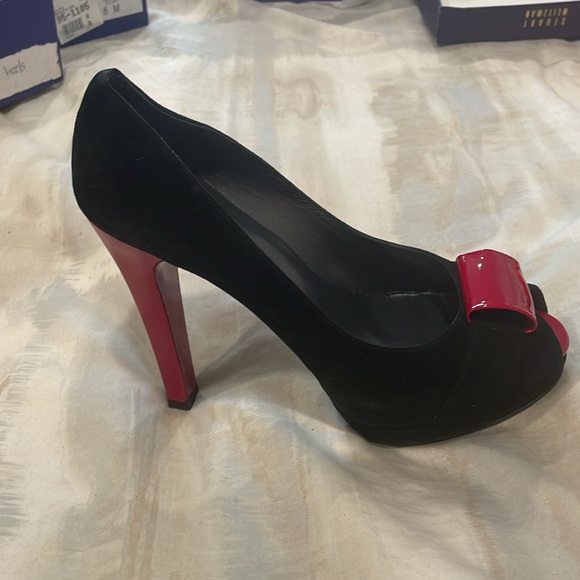 Stuart Weitzman black suede platform heels - Picture 6 of 6